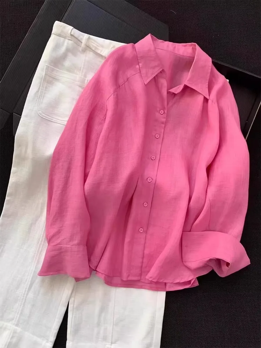Loose Casual Women's Shirt Autumn High-End Feelings Unique Beautiful Top Notch Quality Fashionable Long Sleeve Blouse