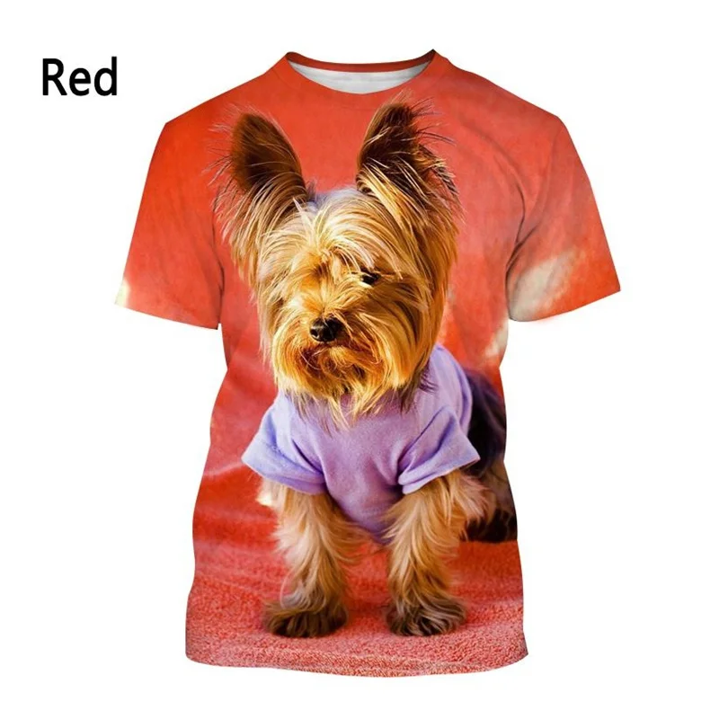 3D Cute Animal Yorkshire Terrier Dog Printed T Shirt For Men Children Fashion Streetwear Tee Shirts Harajuku Short Sleeves Tees