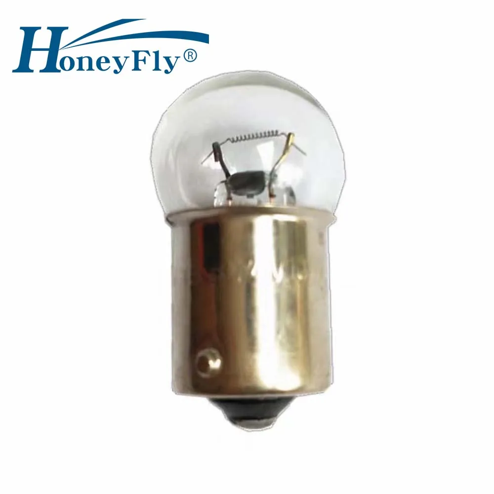 HoneyFly 10pcs Indicator Lamp Bulb BA15D/BA15S 12V/24V 5W/10W Tungsten Navigation Lighting Instrument Turn Signal Light