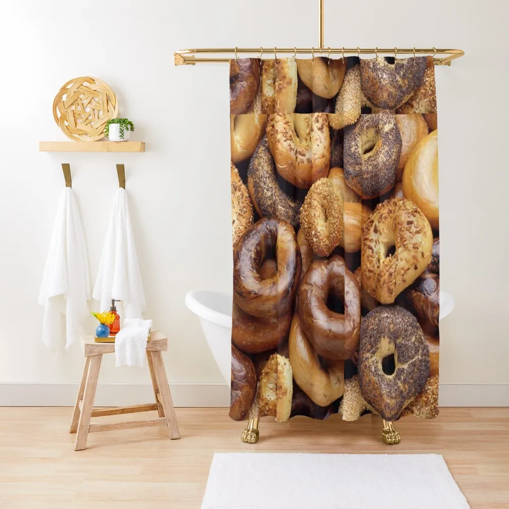 

All About That Bagel Shower Curtain Waterproof Bath And Anti-Mold Modern Bathroom Accessories Luxury Bathroom Shower Curtain