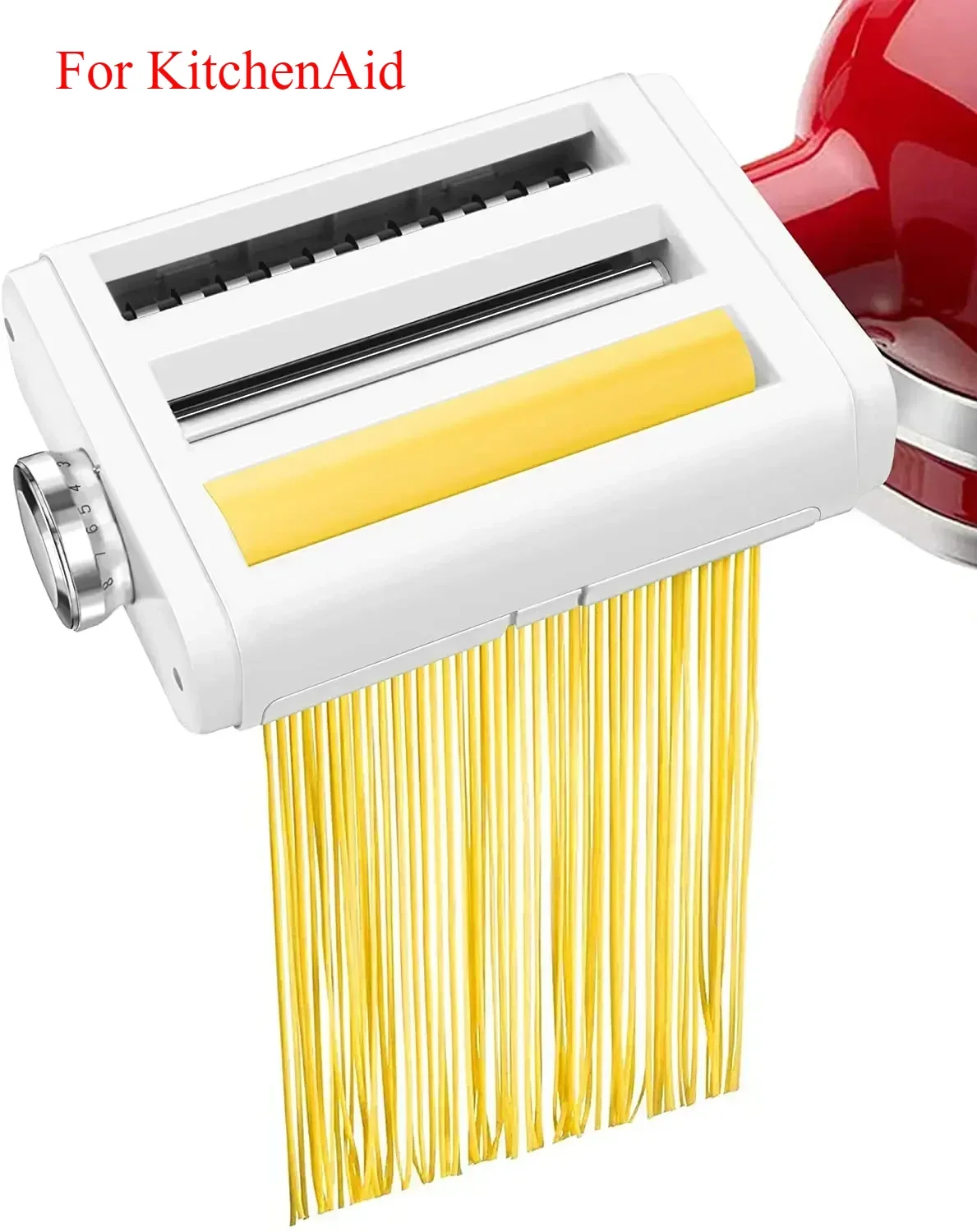 Pasta Maker Attachment 3 in 1 Set for KitchenAid Stand Mixers Included Pasta Sheet Roller, Spaghetti Cutter,and Cleaning Brush