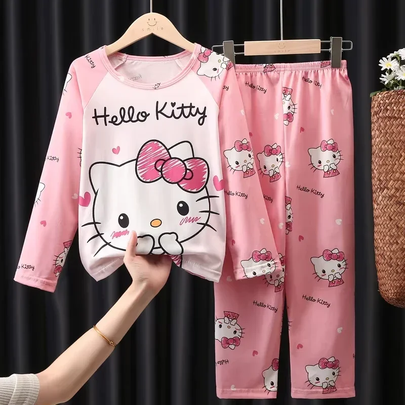 Conjuntos de pijamas de Anime para niños, ropa de casa informal de manga larga para niños y niñas, ropa de dormir cómoda y suave para otoño e invierno