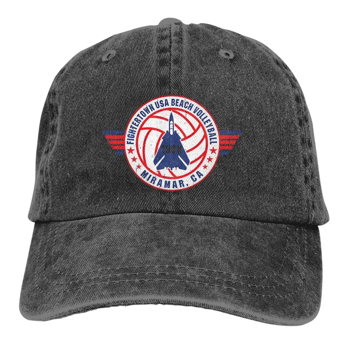 

Top Gun Fightertown USA Volleyball Tournament Miramar Baseball Cap for Men Women Distressed Washed Sun Cap Caps Hat