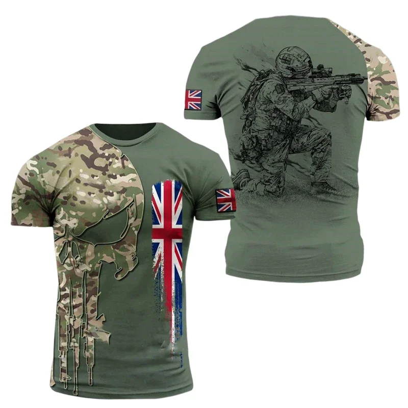 

2024 Summer High Quality Special Forces T-shirt Tops Tee ShirtsT Shirt Men British Soldiers 3D Printed Field Camouflage T-shirt