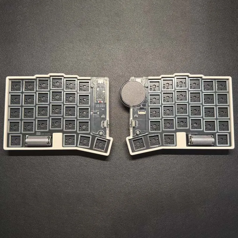 MIX Low Profile Split Keyboard Custom CNC Aluminum Case Roller Cirque Touchpad Choc Switch Hotswap Bluetooth Keyboard Gamer Gift