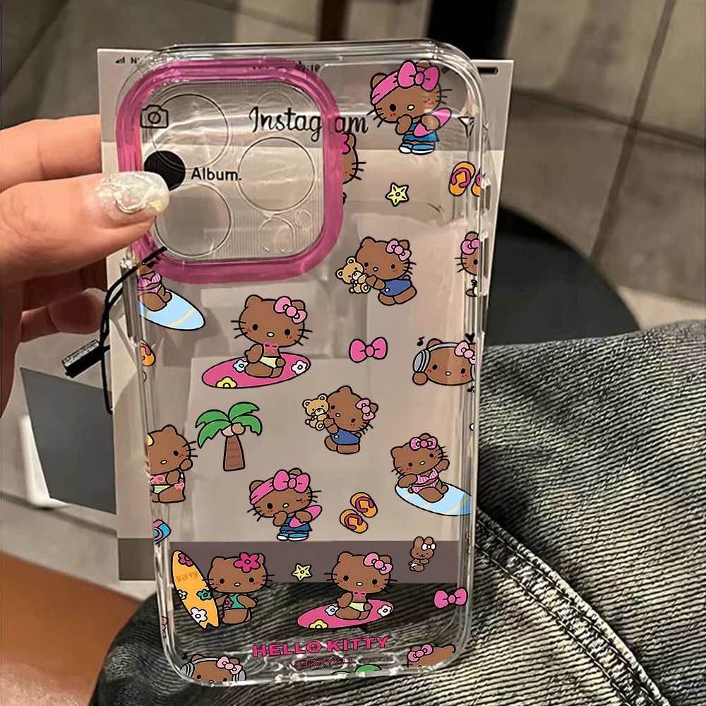 حافظة لهاتف آيفون 17 16 16e 15 14 13 12 11 Mini Pro Max X XR XS Max 7 8 Air Plus غطاء خلفي شفاف