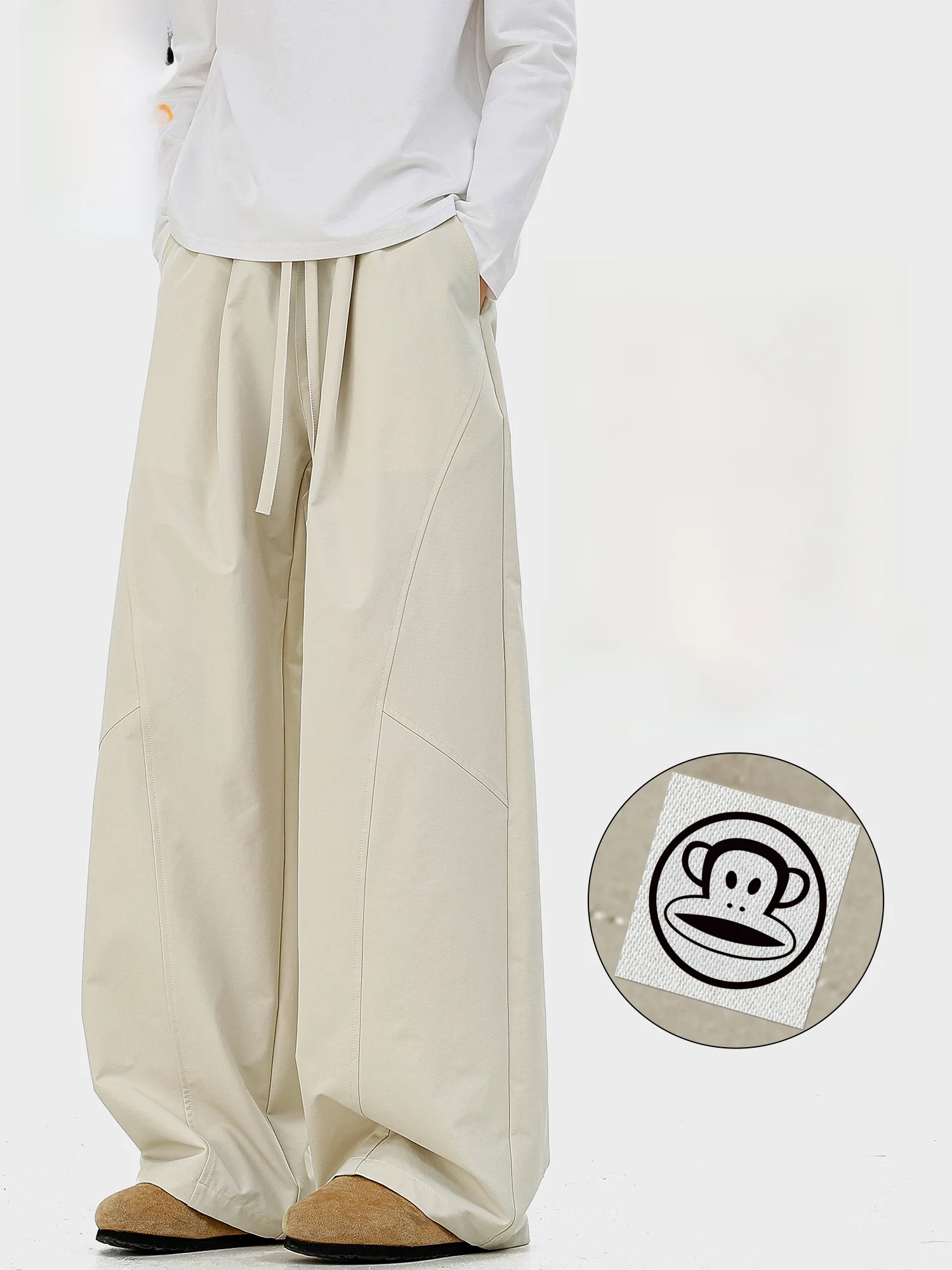 

PaulFrank Men's Casual Straight Leg Trousers Wide Leg Loose Fit Spring Trendy Workwear Comfortable Casual Pants