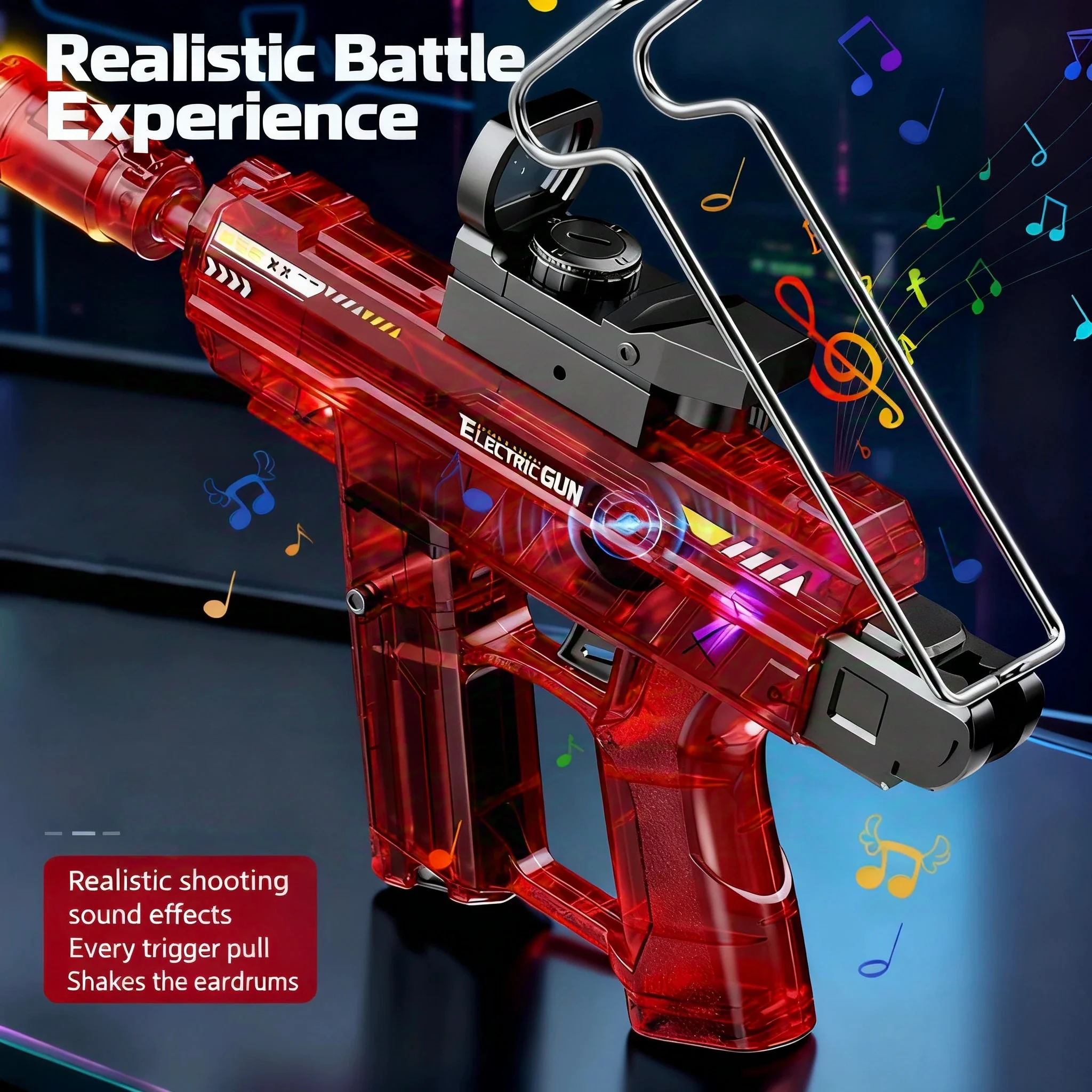 Pistolet à pulvérisation et à eau électrique pour enfants, simulation du son et de la lumière, jouets pour activités de plein air, pistolet à vibrations, offre spéciale, 2025