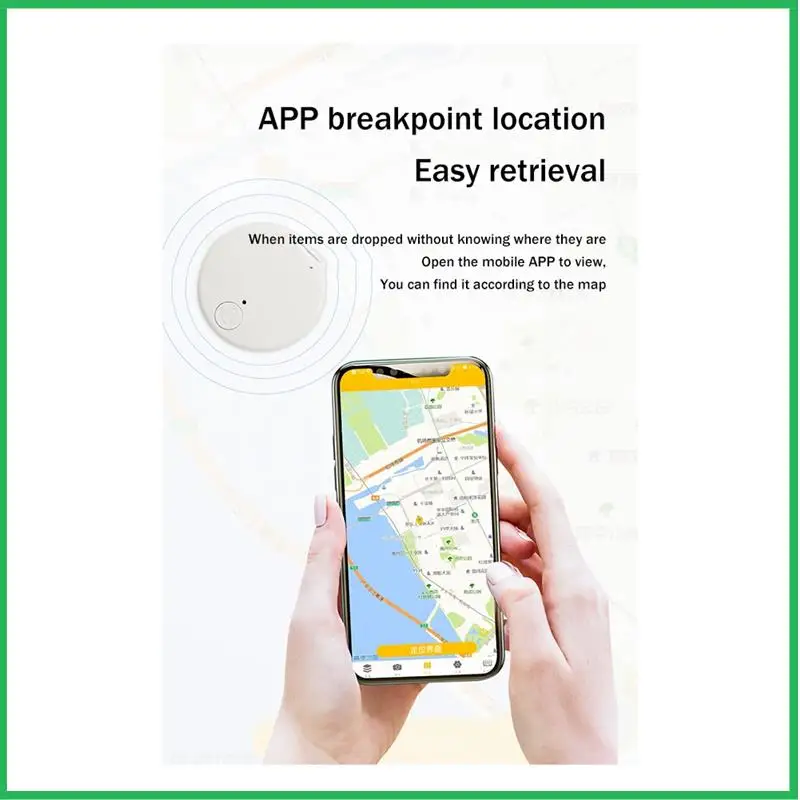Mini GPS Tracker Wireless Bluetooth 5.0 Anti-Lost Device Smart Locator Pet Key Wallet Tracker With Silicone Case Black