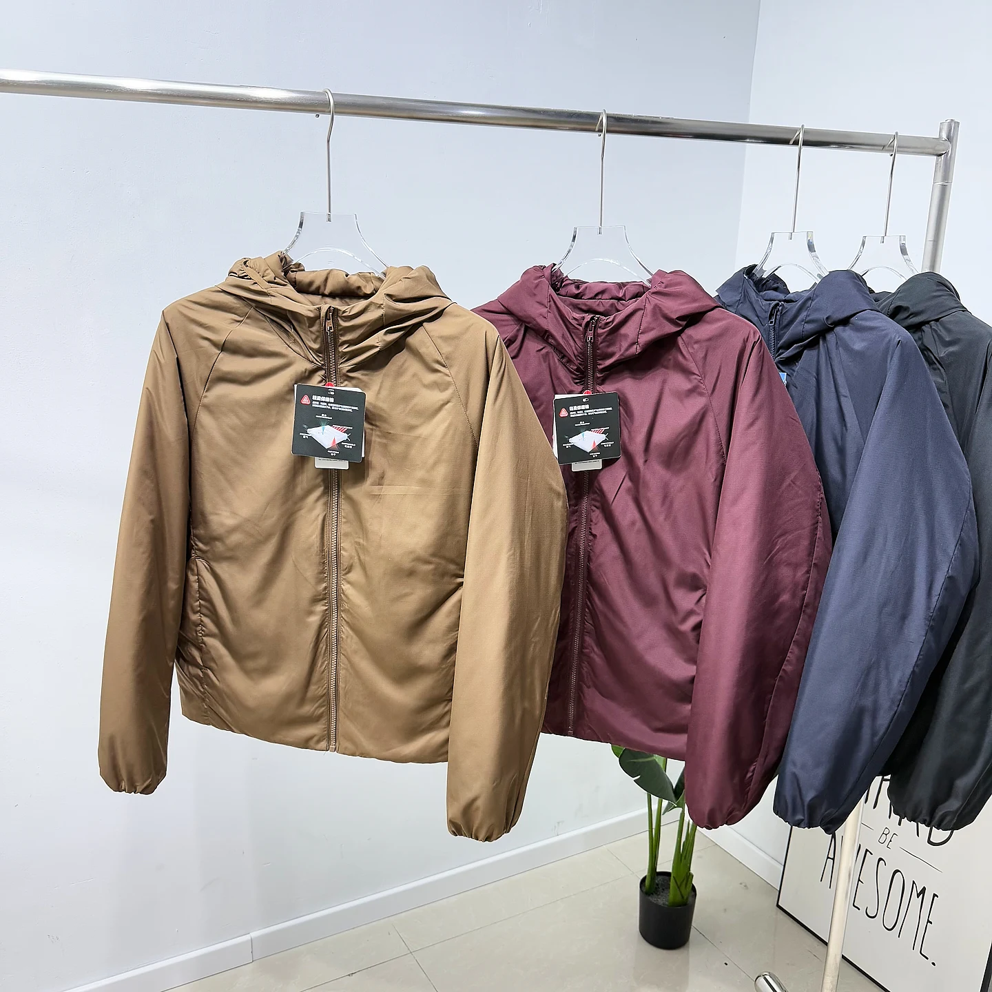 

Водонепроницаемая хлопковая зимняя куртка для активного отдыха, теплая повседневная модель с капюшоном, длинными рукавами, однотонная, в стиле CleanFit