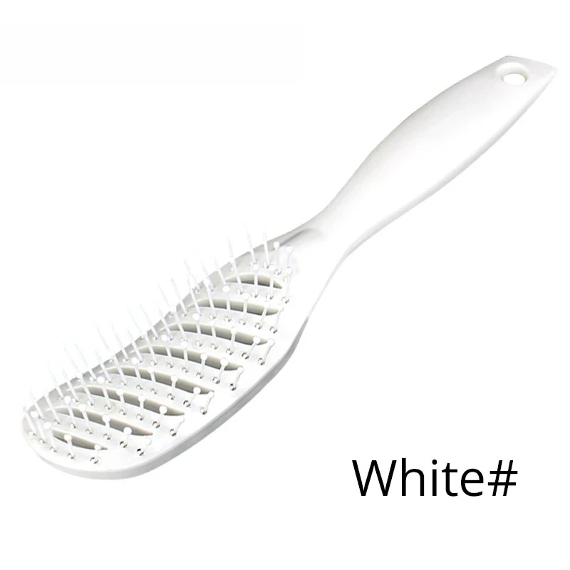 Anti-Static Curly Hair Styling Brush Scalp Massager Comb Detangler Dryer Salon Curved Vent Brush Hairdressing Tool - view 6