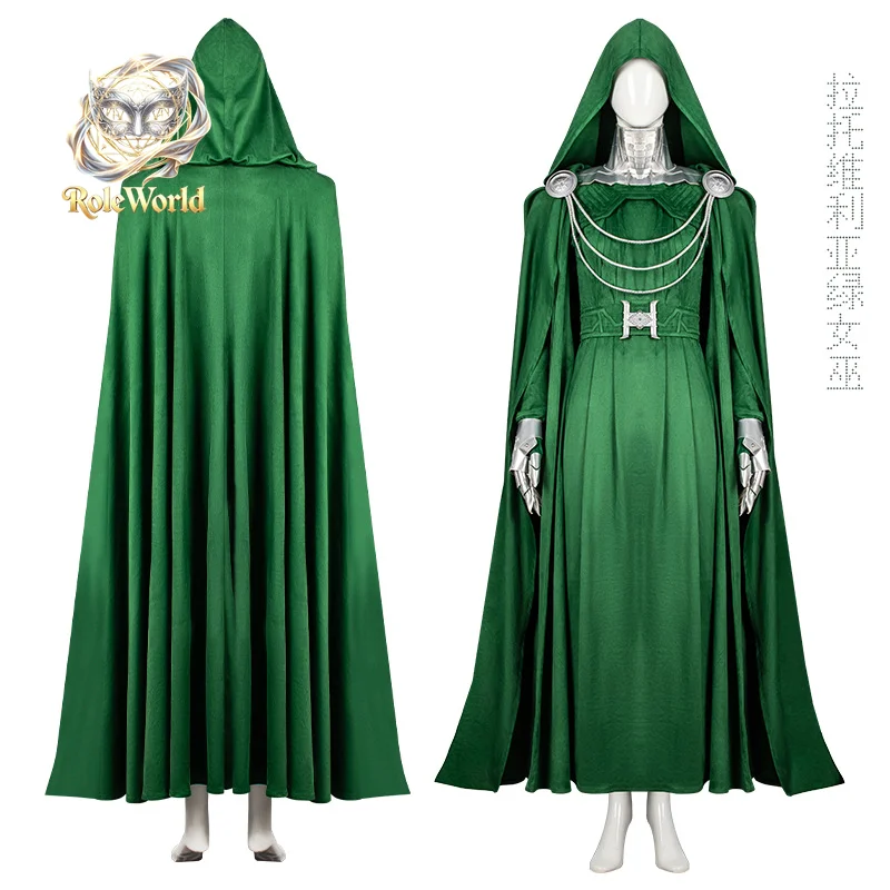 Latverian Witch Green Robe Cloak Cosplay Costume Latverian Witch Costume Women Full Set For Halloween Comic Con view 4