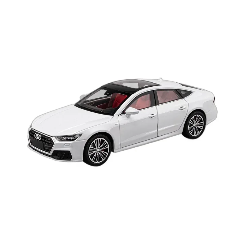 Diecast Voiture of 1:24 Audi A7 Simulation Alloy Car Model With Sound Light Collective Miniature Pullback Metal Car Toy for Boy