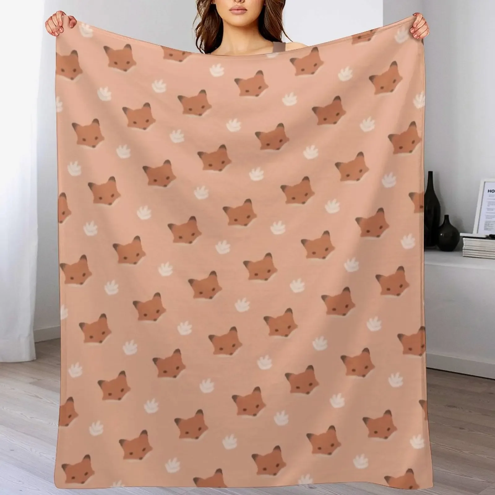 

Fox print Throw Blanket Year Round Soft Comfortable Blanket for Home