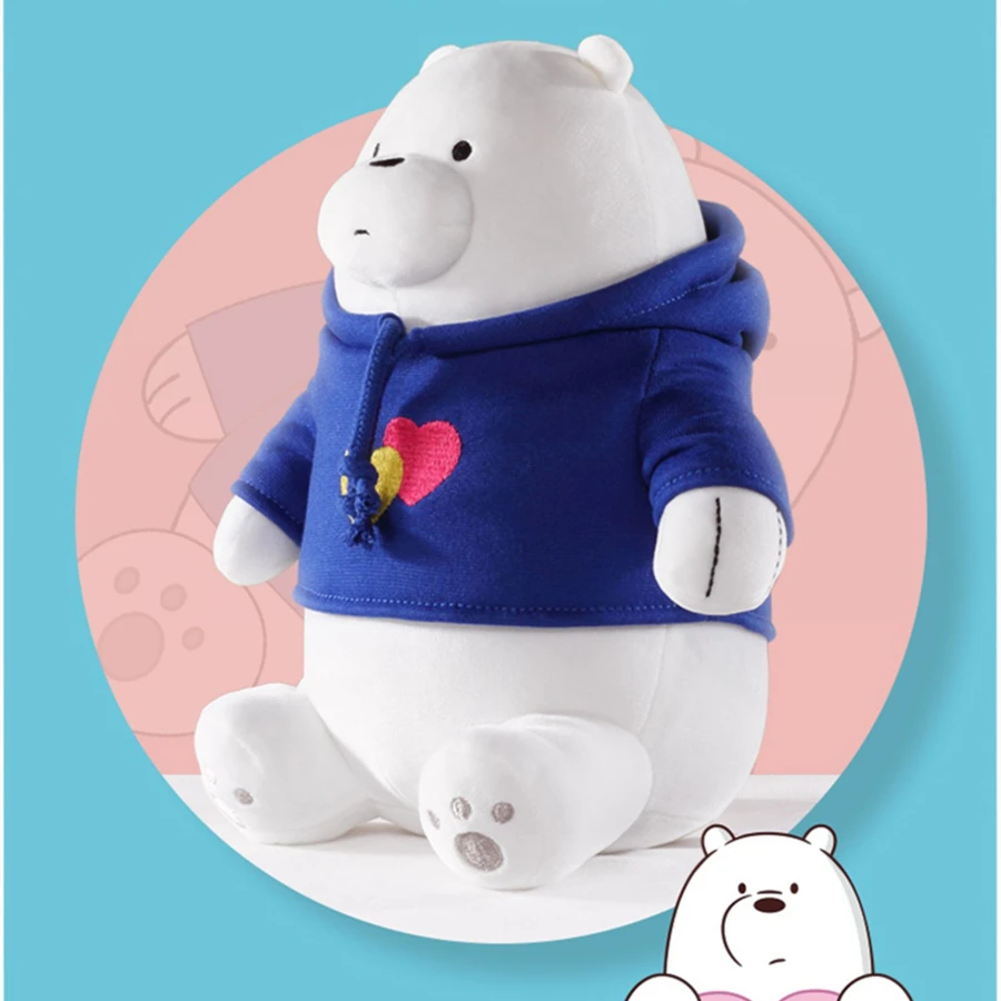 We Bare Bears Cartoon peluche felpe con cappuccio Grizzly Panda Ice Bear Soft peluche bambola peluche Anime Figure Toys For Kids Gift