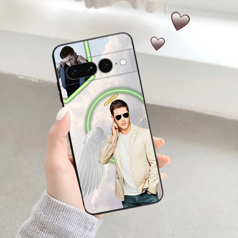 Black Matte Phone Case For Motorola Edge 30 40 20 Pro G200 One Fusion Supernatural Jensen Ackles Pixel 8a 7a 6a 7 8 6 Soft Cover