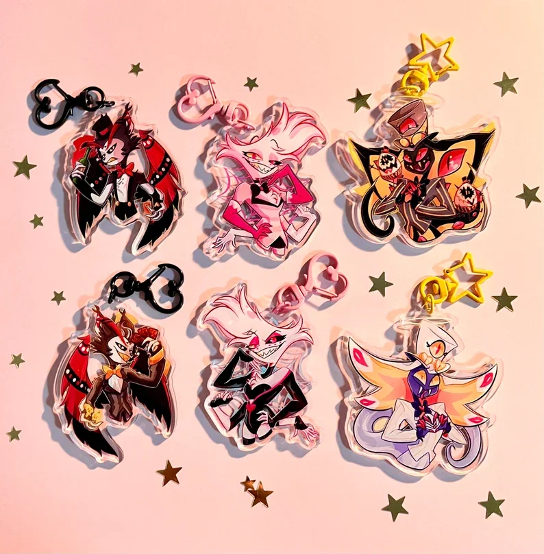 Wave 2 Dark Hotel Demon Character Acrylic Keychains, Double Sided Bag Pendant Collectible Fan Gift