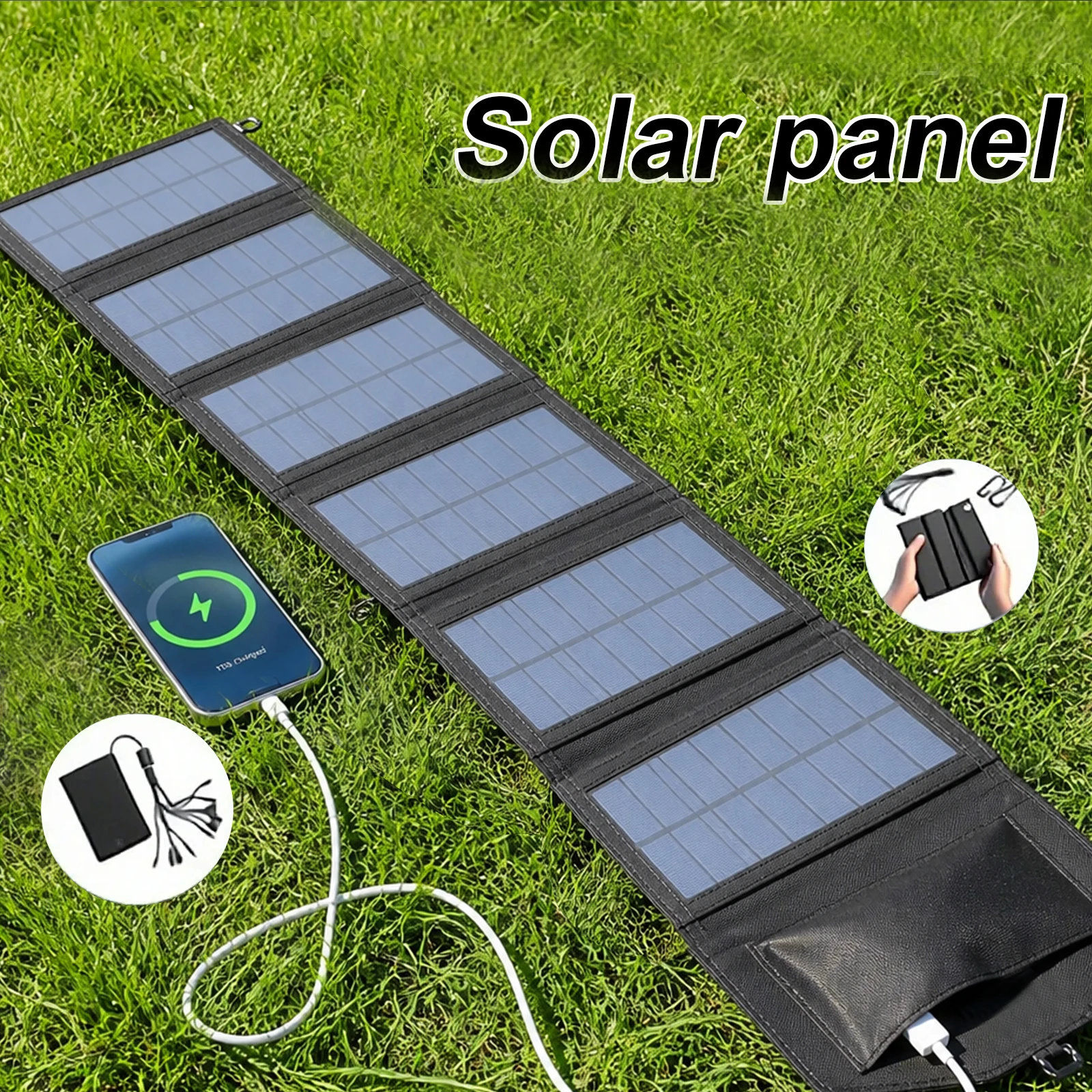 Solar Panel Portable 6-folding Solar Panels Charger USB 5V DC  Power Solar Panel Mobile Power Supply