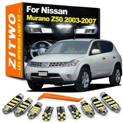 ZITWO 15Pcs Full LED Interior Reading Trunk Light Kit For Nissan Murano Z50 MK1 1 I 2003 2004 2005 2006 2007 Vanity Mirror Lamp