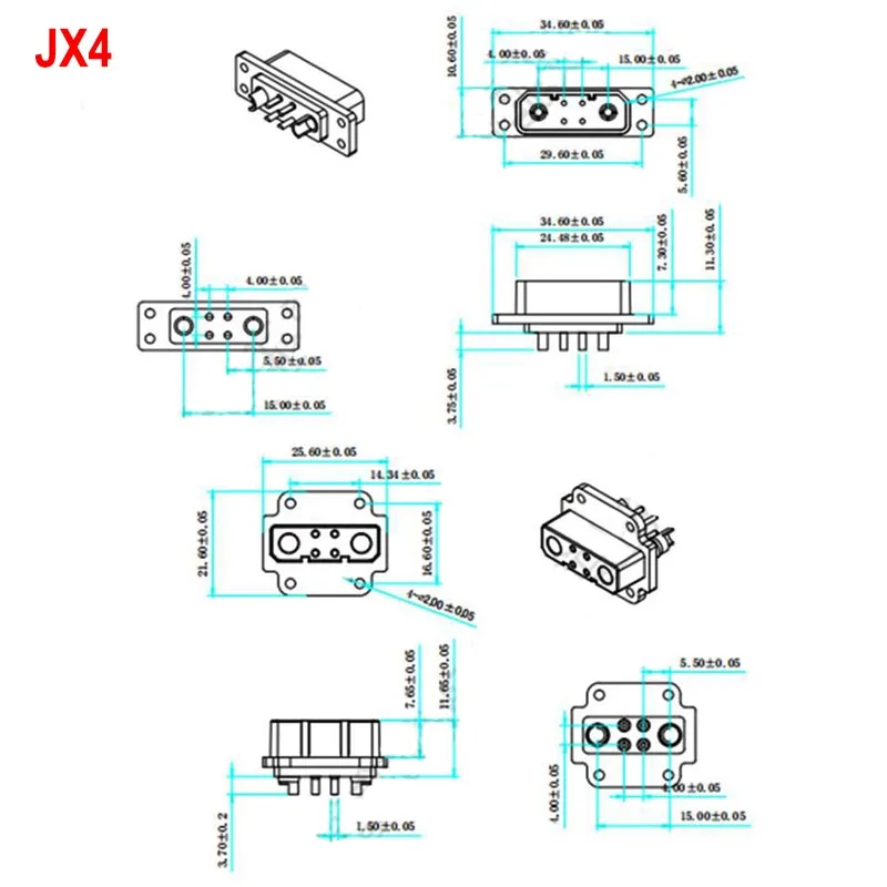 5Pairs JX4 Servo Connectors Brass Gold Plated Plugs High Current Signal Socket VTOL Model Accessories for RC Turbojet Drone DIY