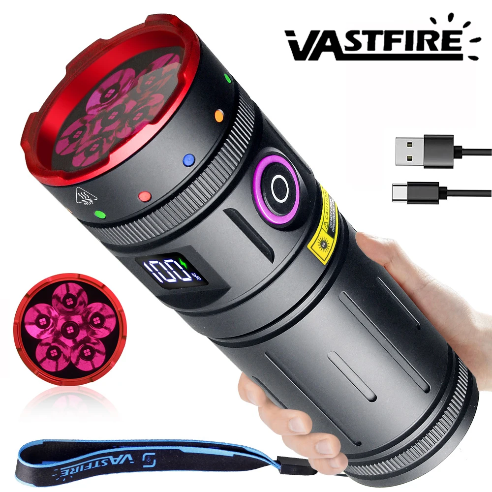 

УФ-фонарь 365 нм LED 5050, мощный ультрафиолетовый фонарь с USB-зарядкой для обнаружения пятен мочи кошек и собак, следов скорпионов, денег