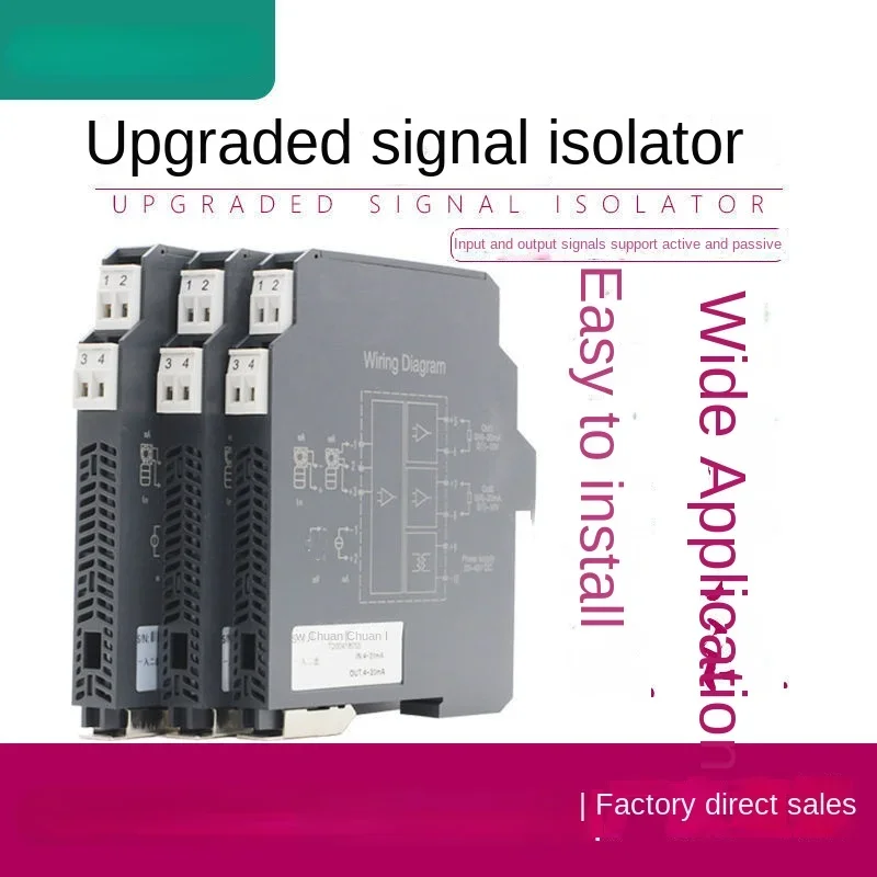 DC Signal Isolator 4-20mA One-Switch Two-Way Analog Conversion Module Current Voltage Transducer 5 V10