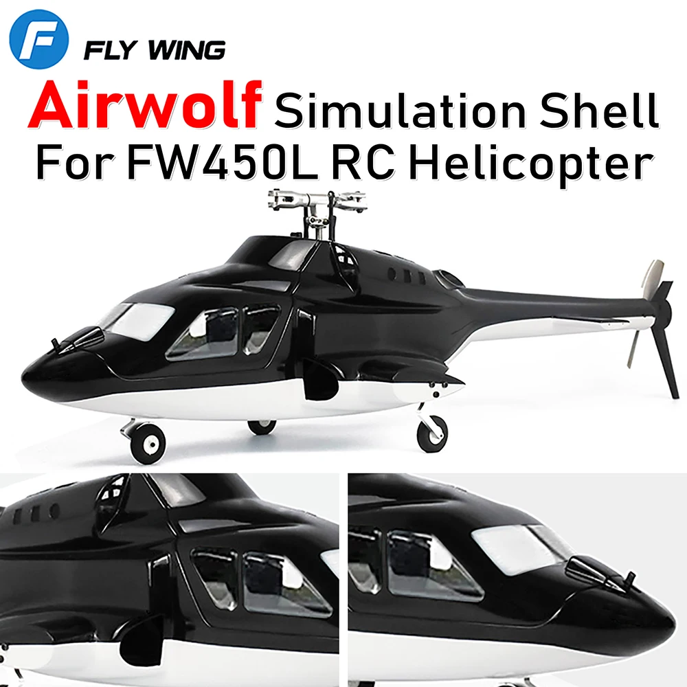 

Fly Wing FW450L Airwolf Helicopter Fuselage Shell V2 V2.5 V3 Simulation RC Parts