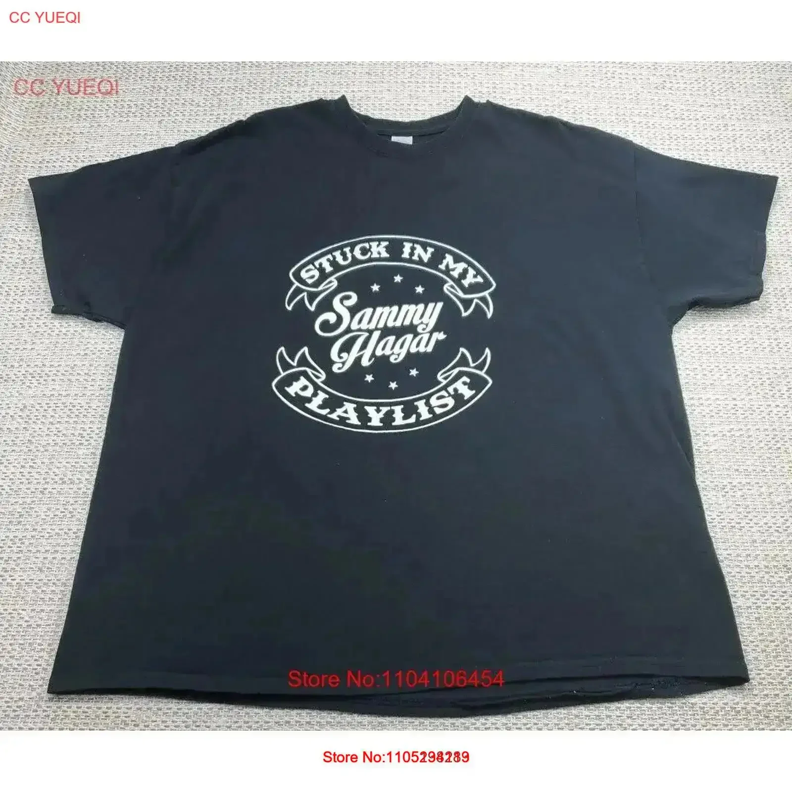 Sammy Hagar T Shirt Mens 2XL XXL Stuck In My Playlist Red Rocker Black Rock Roll vintage Washed Soft Top For Everyday Wear