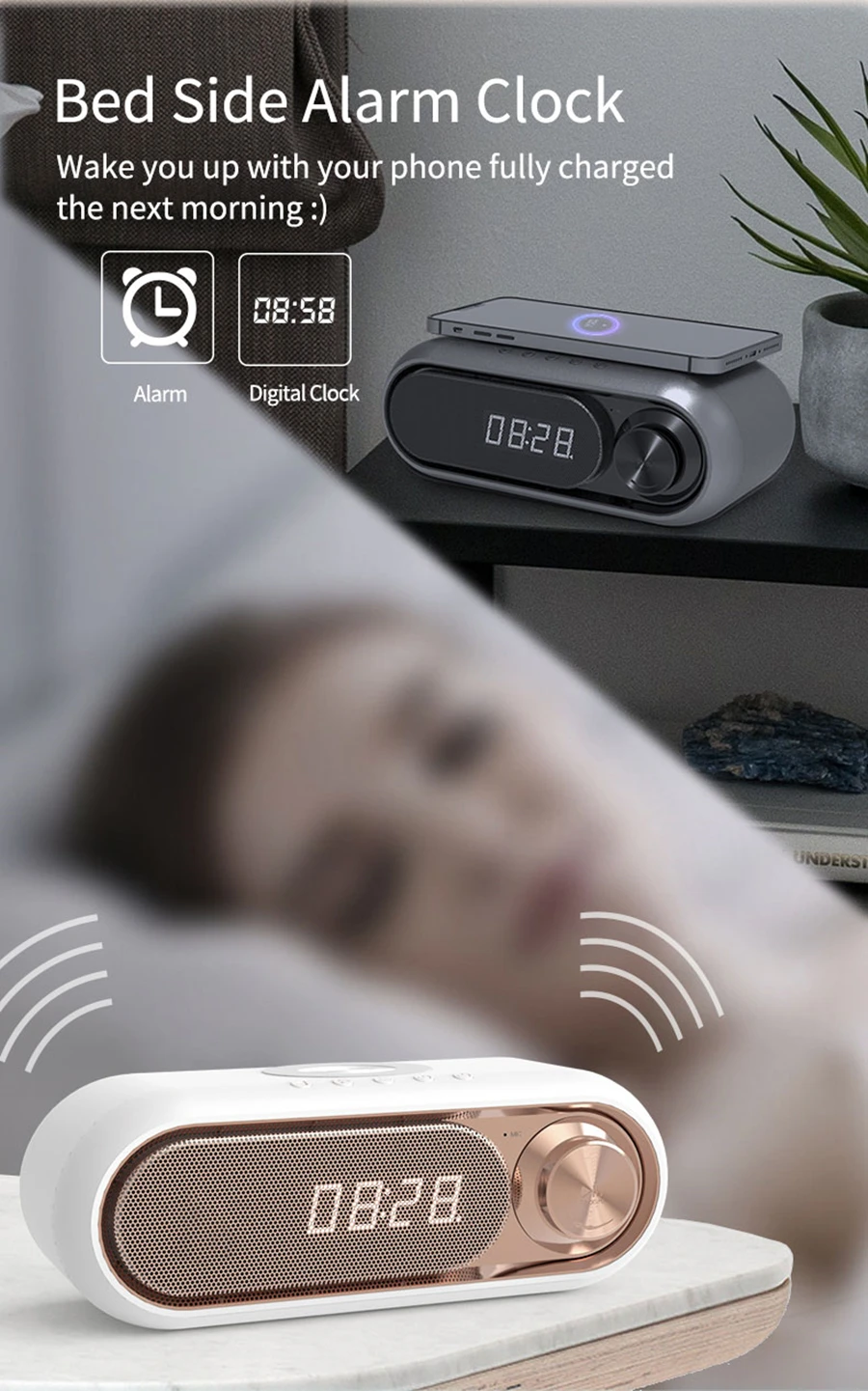 سماعة لاسلكية تعمل بالبلوتوث المتكلم USB شاحن لاسلكي للهاتف المحمول صندوق الصوت مضخم صوت مسرح منزلي صغير مع مكبرات صوت راديو FM