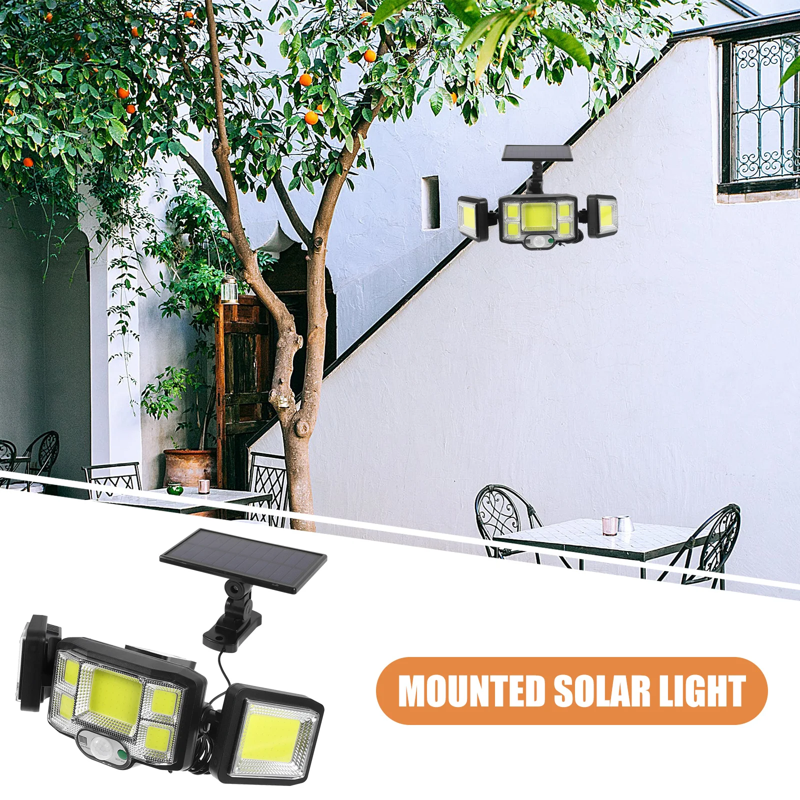 

1 set 1 Set Solar Sensor Wall Light Outdoor Led Flood Lamp For Garden Yard Fence Driveway Remote Control Solar Lights Outdoor
