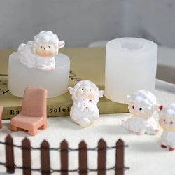 Mini Cute Sheep Silicone Mold Scented Candle Mold DIY Table Ornament Tools Plaster Crafts Making Supplies Non-stick