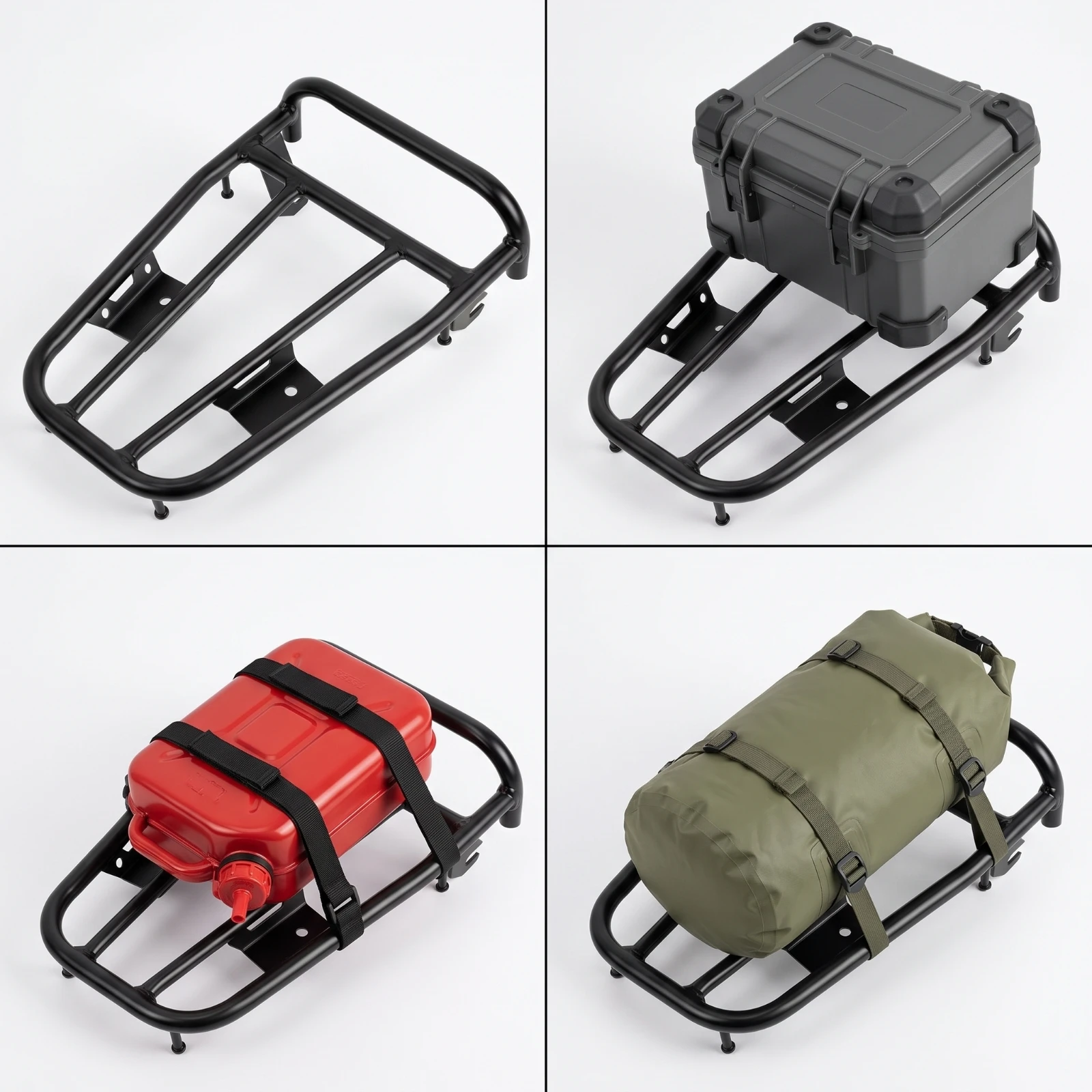 Motorcycle Rear Luggage Rack Tubular Frame Motorcycle Rear Rack Rugged Strong for Commuters, Daily Commuting