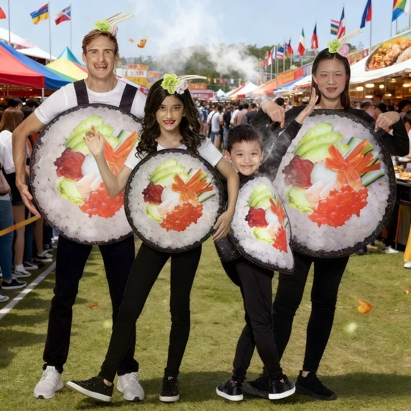 

Sushi Costume Fun Sushi Role-playing Costume Matching Family Role-playing Creative Restaurant Theme Photo Booth Costume
