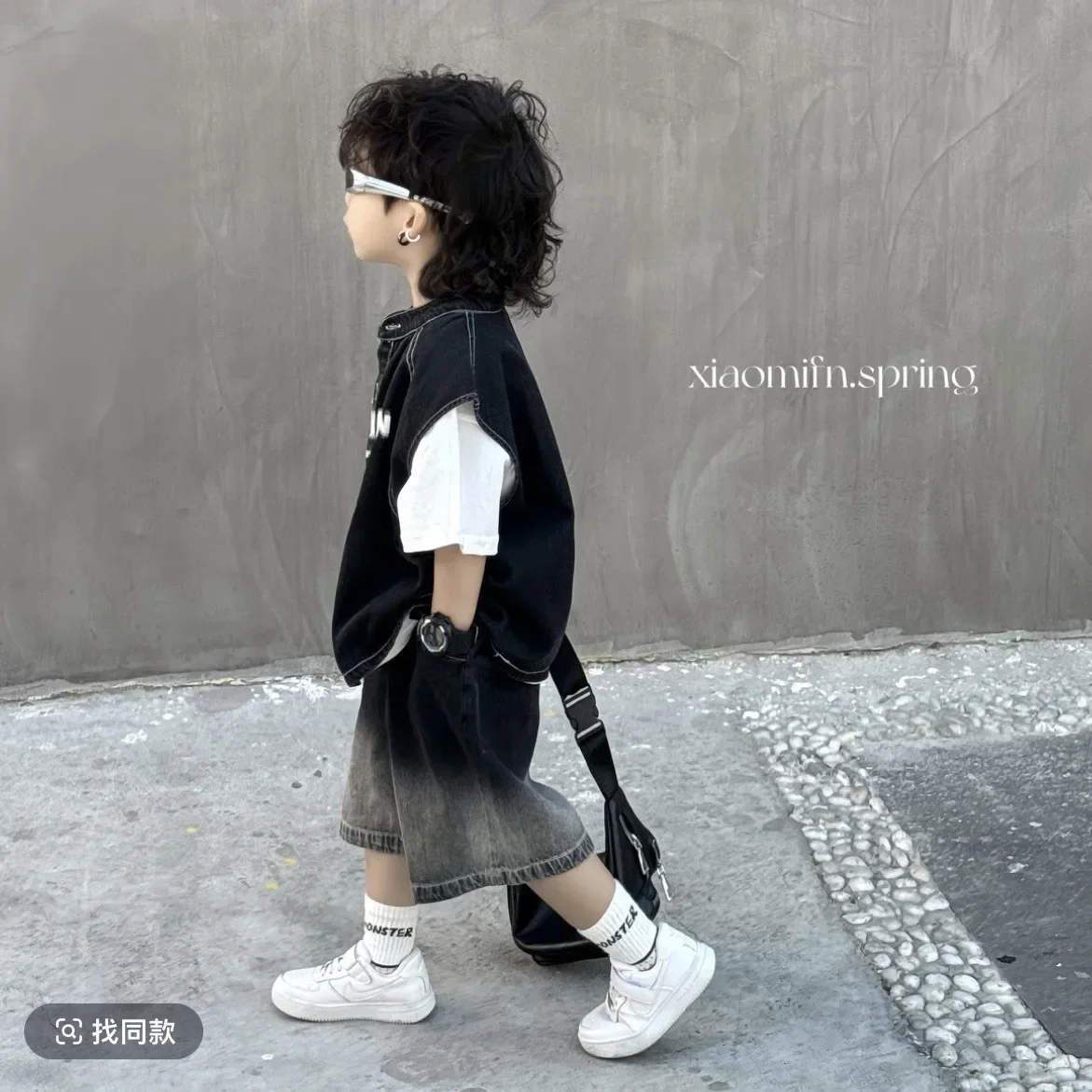 

2026 New Summer Children's Fashionable Three-Piece Set With Denim Shirt Jacket And Shorts for Boys Trendy And Stylish Outfit