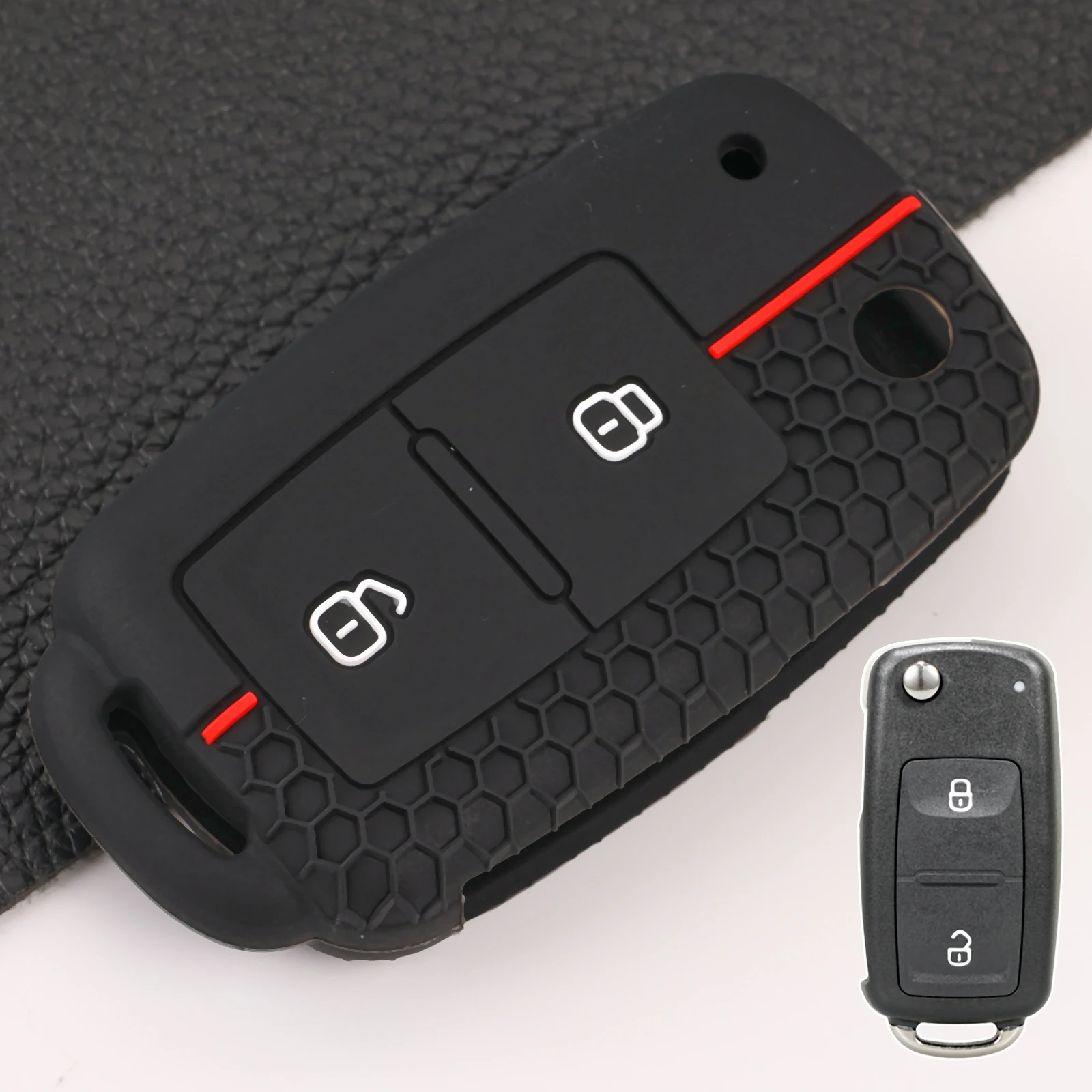 For Volkswagen Golf Polo Lupo Passat Sharan Amarok Transporter 2 Button Remote Flip Silicone Key Car Case Cover Shell Holder