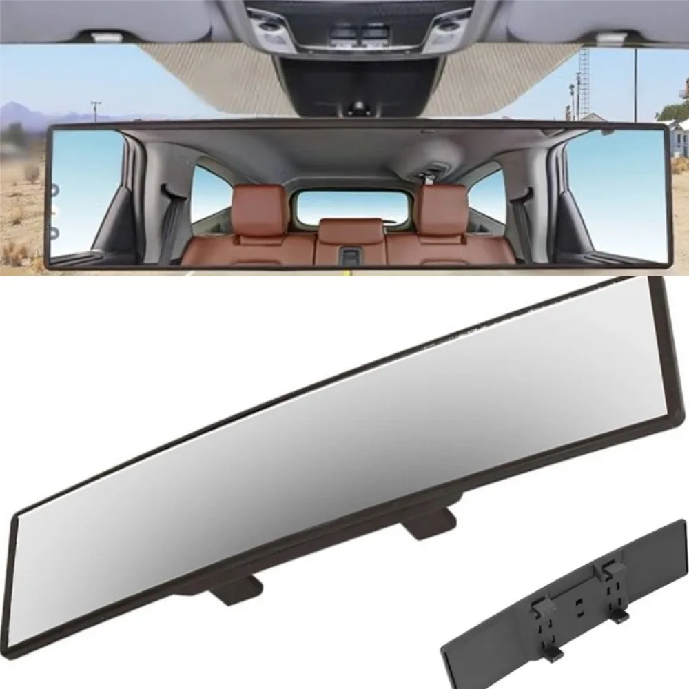 Car Interior Curved Rearview Mirror Increase Vision Field Reduce Blind Spots Universal Car Anti-glare Panoramic Rearview Mirror