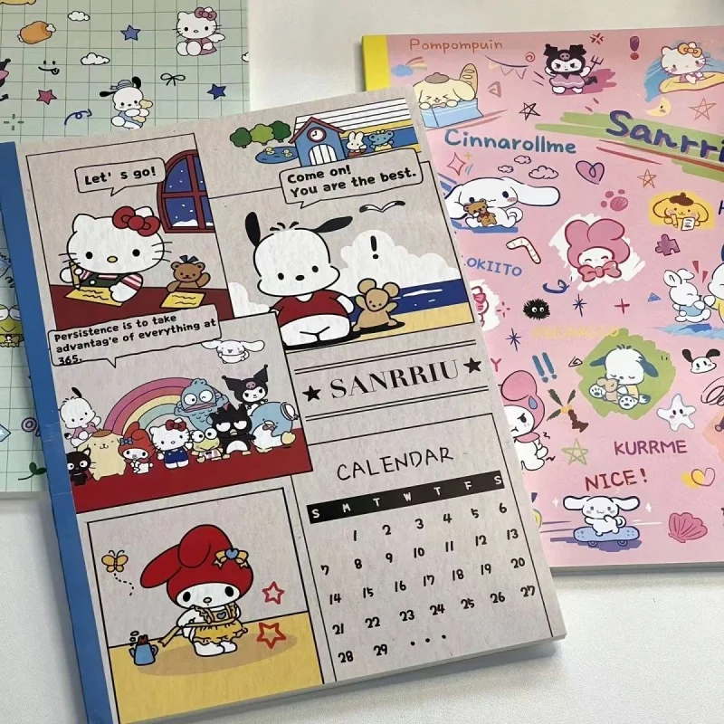 16pcs/lot Sanrio Kuromi Melody Cinnamoroll A5 NoteBook Cute Note Book Diary Planner Stationery Gift School Supplies