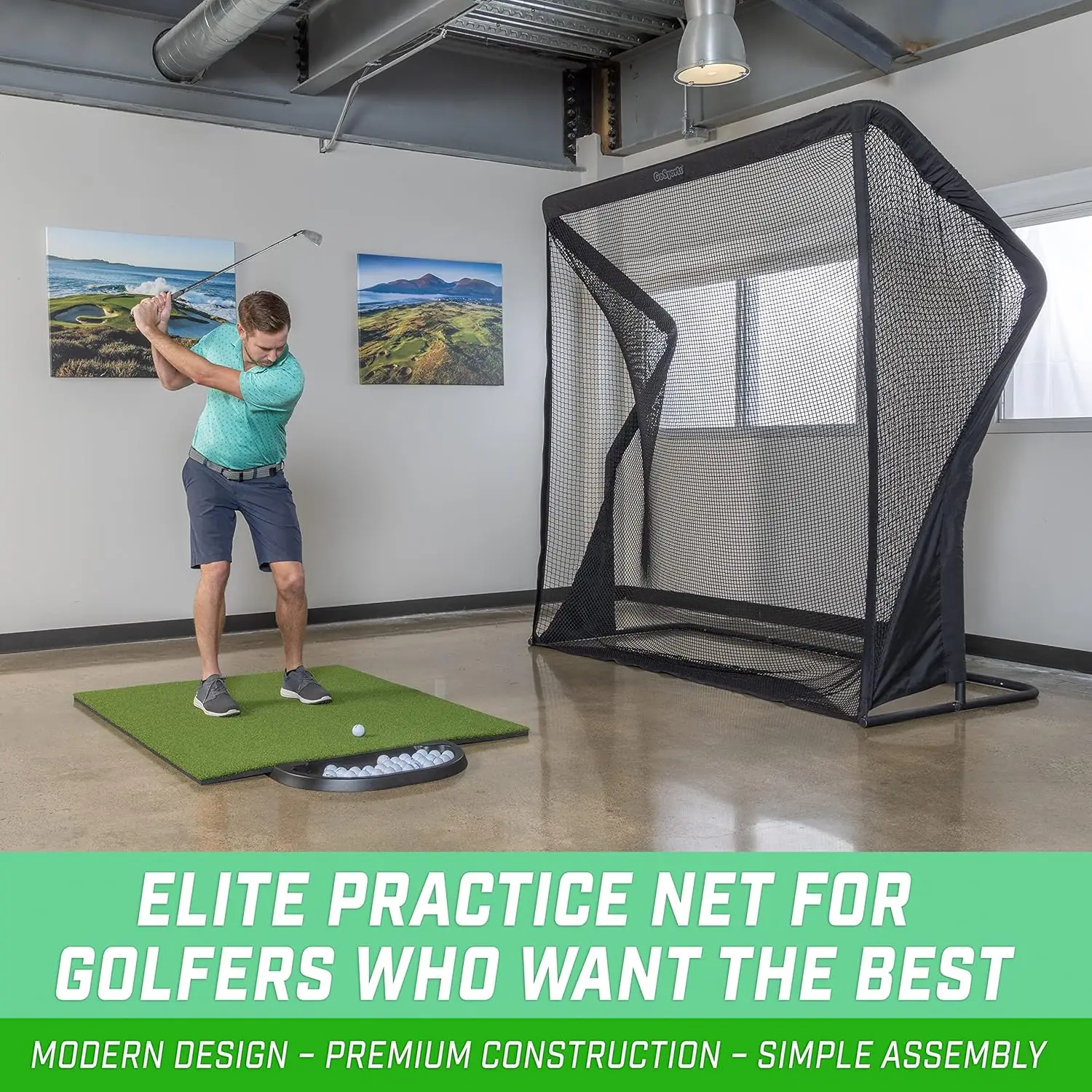 Elite Golf Practice Net with Steel Frame - Choose 10' or 7' Size