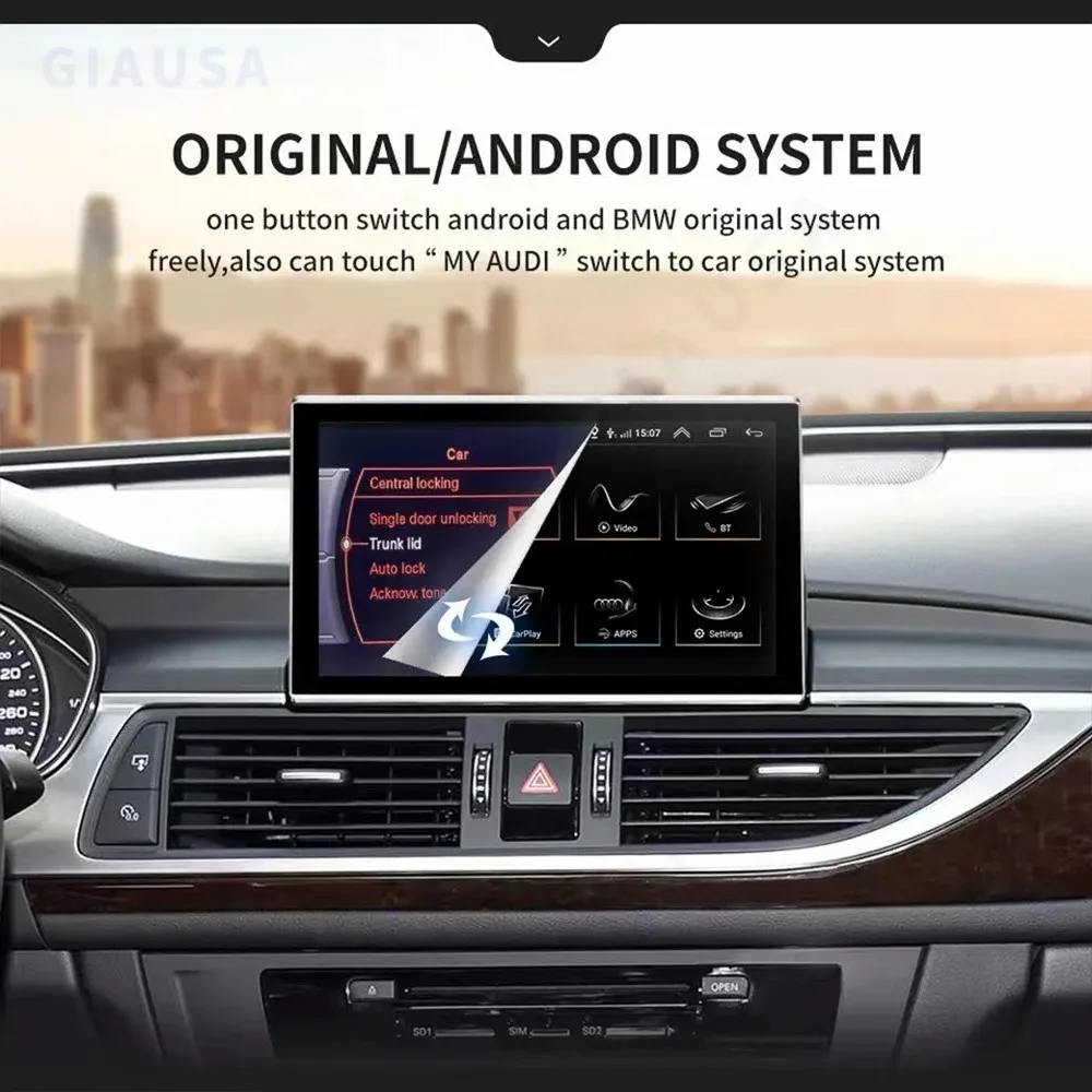لأودي A6 C7 A7 2012-2018 اللاسلكية CarPlay مشغل وسائط متعددة أندرويد سيارة ستيريو Carplay شاشة أندرويد السيارات شاشة تعمل باللمس #3