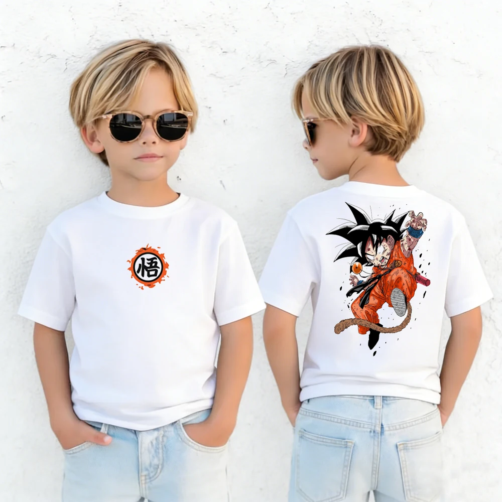 

Anime Dragon Ball Cosplay T-Shirt Cotton Short Sleeve Tops Casual Loose Retro T-Shirt Men Women Kids Family Matching Outfits