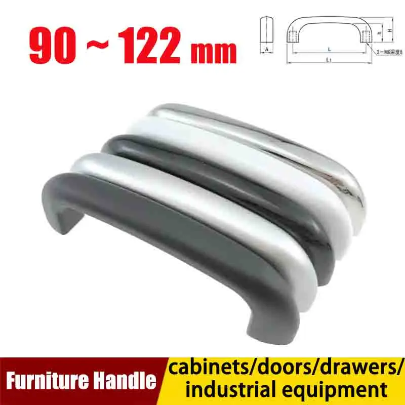 

1pcs Stainless Steel HHDS122 Board Handle HHDS 90mm 104mm 122mm Black Handle Glossy Industrial Machinery Rubberwood Handle XAP21