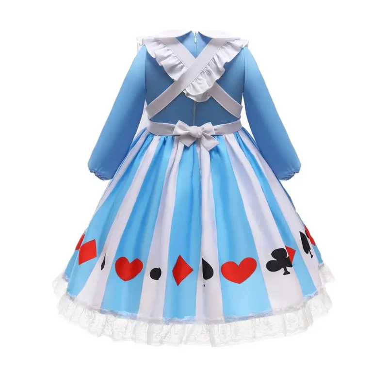 Alice Anime Cosplay Costume para Crianças, Lolita Princess Dress, Halloween Maid Clothes, Vestido de festa de aniversário para meninas, Vestido Sissy para criança