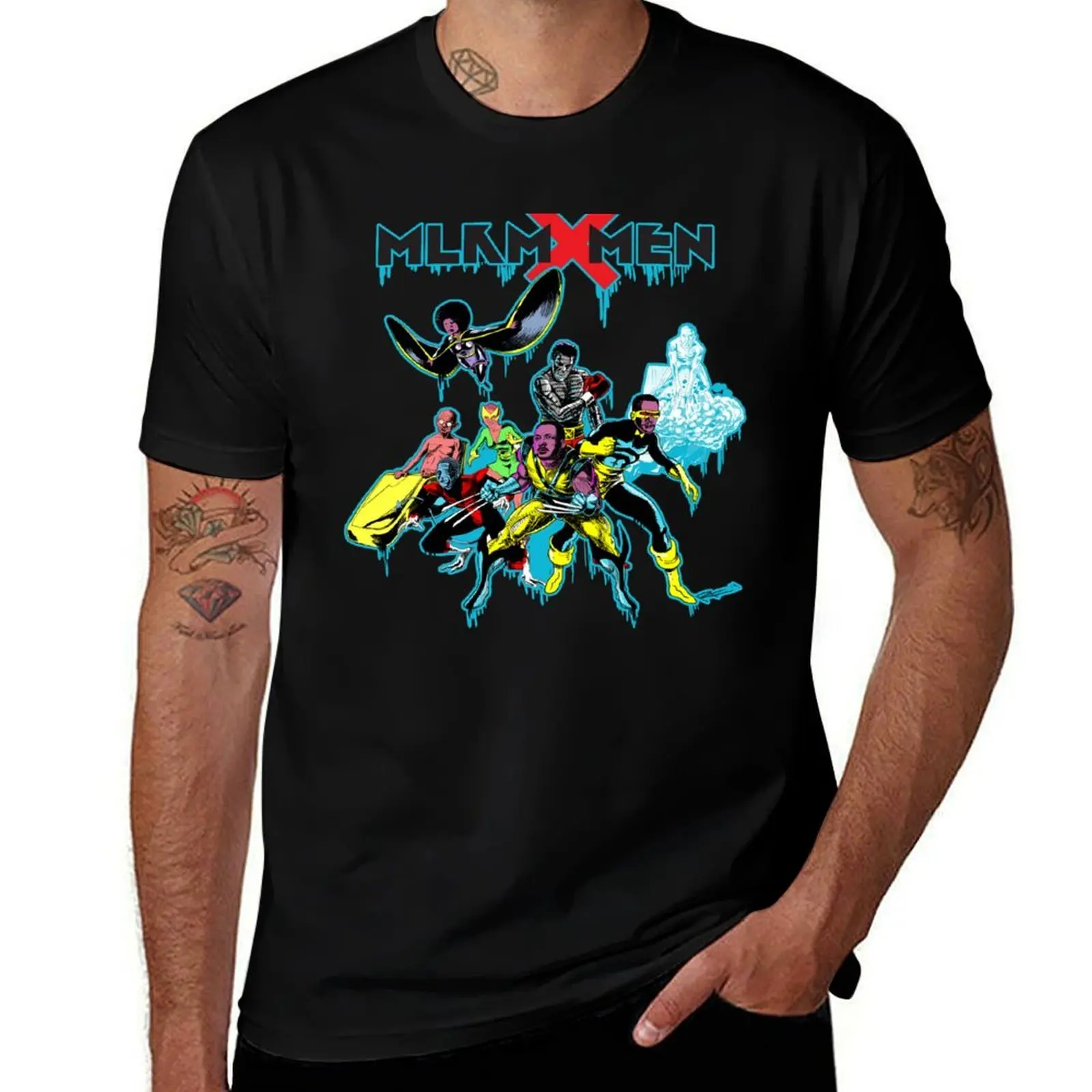 Malcolm X-Men Assemble T-Shirt Plus Size Street Style Tee T-Shirt