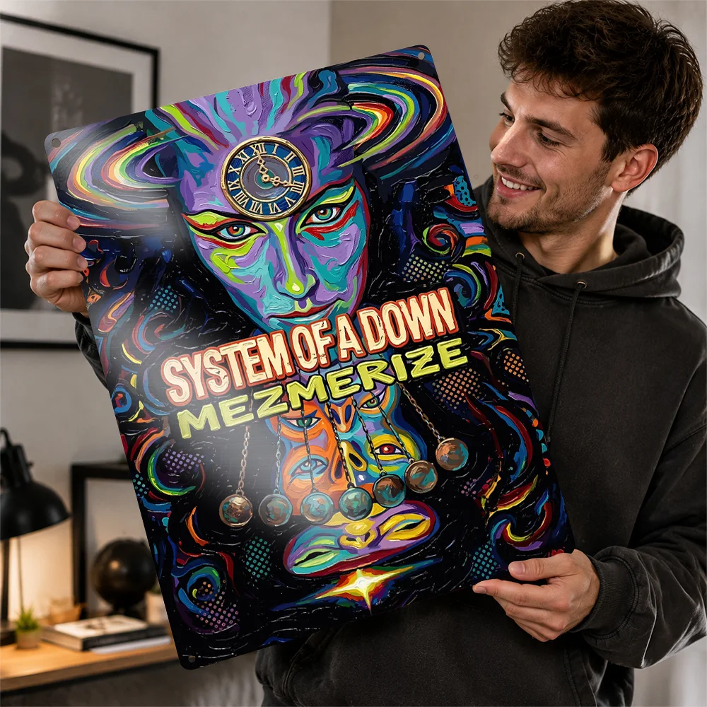 System Of A Down Mezmerize Album Cover Aluminum Poster Customized Metal Sign Bold Alternative Icon Wall Art Made For Rock Fans