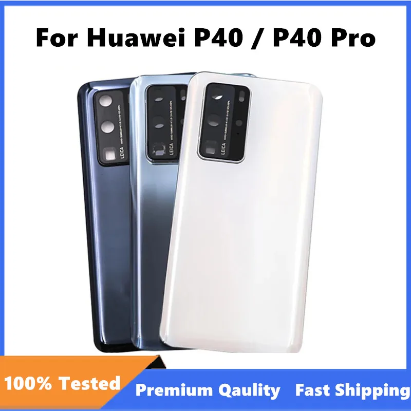 

High Qaulity For Huawei P40 Pro P40 Back Glass Door Battery Cover For Huawei P40 Pro P40 Rear Lid Housing Case With Camera Lens