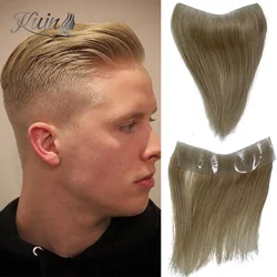 V-Loop Forehead Thin Skin PU Men Toupee V Style Human Hair Wigs Colored Frontal Wig Men's Capillary Prosthesis 2.5X16CM Hairline