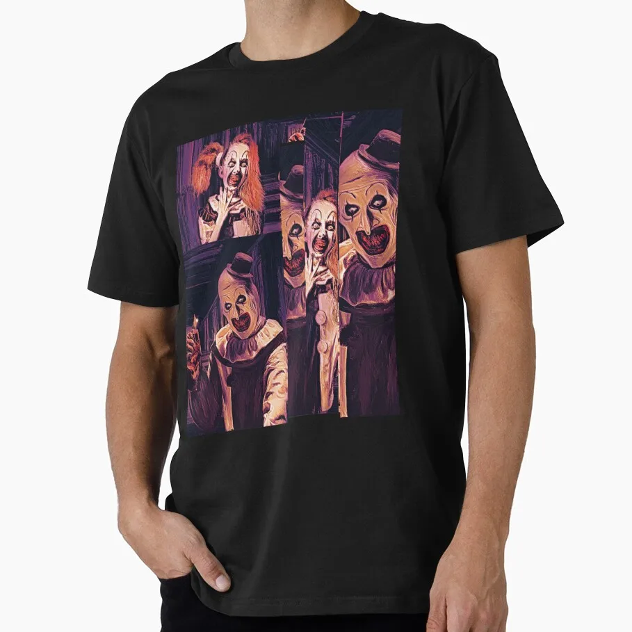 Retro Horror Movie Terrifier Art The Clown Killer Scary Halloween Gift T Shirt 0807 Short Sleeve Graphic clothes All size tops