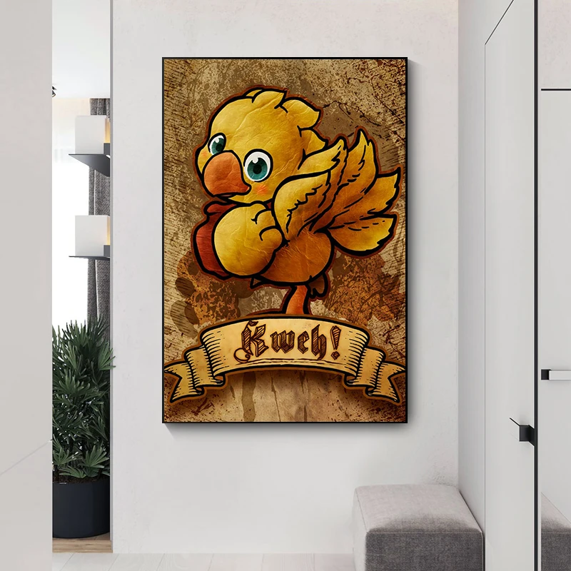 Video Game Final Fantasy GF Cactuar Tonberry Kweh Poster Canvas Painting Japan Gamer Wall Art For Boy Bedroom Home Decor Cuadros