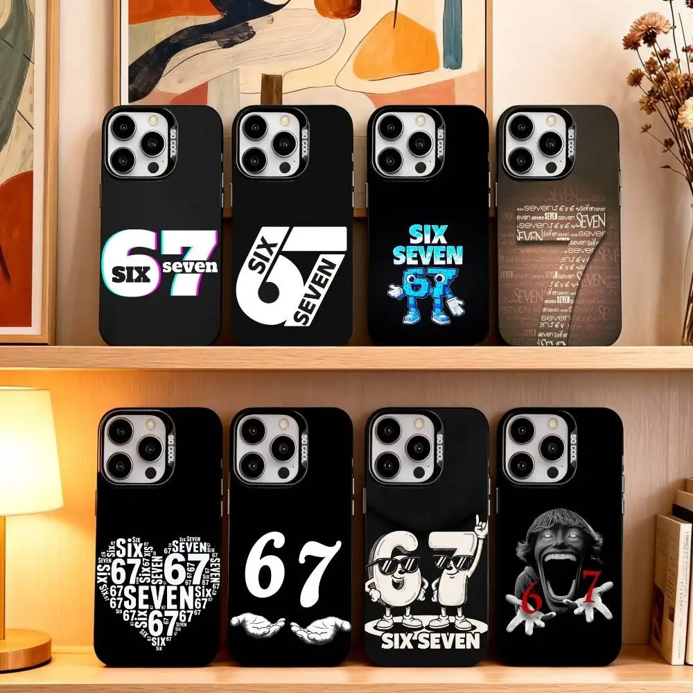 

67 S-Six S-Seven Phone Case For iPhone17,16,15,14,13,12,11 Plus,Pro Max Black Candy silver phone case
