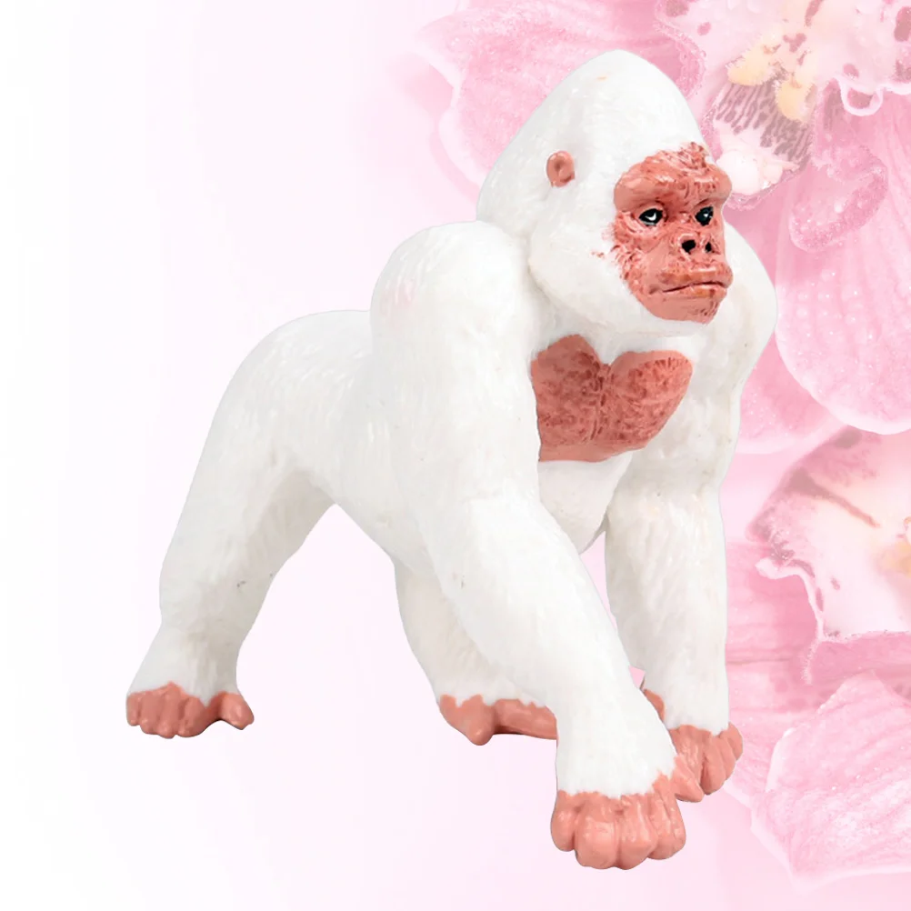 

Chimpanzee Ornament Animal Figurines White Desktop Decoration for Bedroom Bathroom Shop (White) Monkey Toy